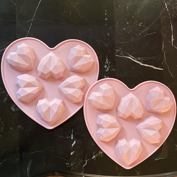 diamond heart shaped silicone baking molds 2 brand new in package - Picture 2 of 4